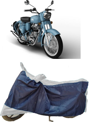 AutoFave Two Wheeler Cover for Royal Enfield(Squadron Blue, Multicolor)