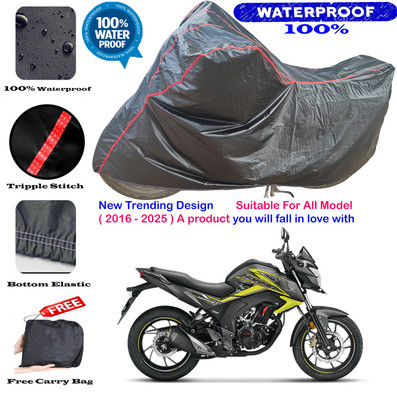 AutoGalaxy Waterproof Two Wheeler Cover for Honda(CB Hornet 160, Black, Red)