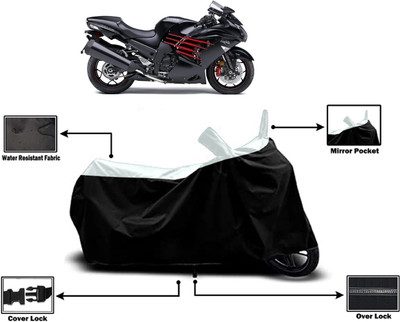 Amexride Two Wheeler Cover for Kawasaki(Ninja ZX-14R, White)