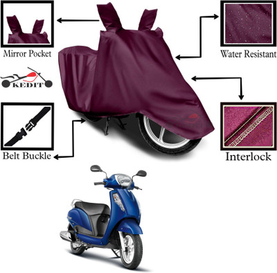 KEDIT Two Wheeler Cover for Universal For Bike(Access 125, Maroon)