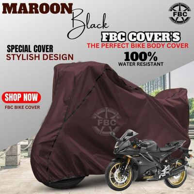 FBC Waterproof Two Wheeler Cover for Yamaha(R15, Maroon)