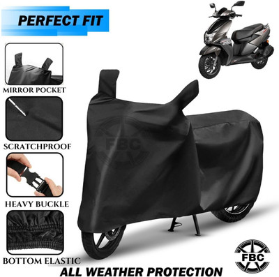 AUTOCAD Waterproof Two Wheeler Cover for TVS(NTORQ, Black)