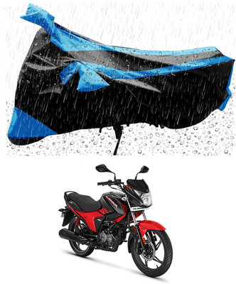 MMSSTAR Waterproof Two Wheeler Cover for Hero(New Glamour, Blue, Black)