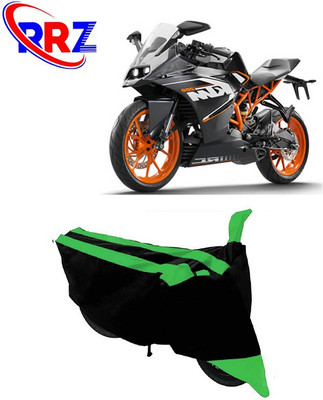 RRZ Waterproof Two Wheeler Cover for KTM(RC 200, Black, Green)