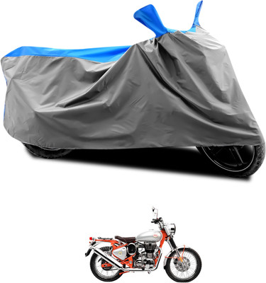 CODOKI Waterproof Two Wheeler Cover for Royal Enfield(Bullet Trials 500, Grey, Blue)
