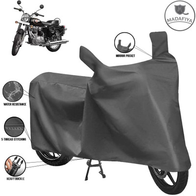 MADAFIYA Waterproof Two Wheeler Cover for Royal Enfield(Bullet 350, Grey)