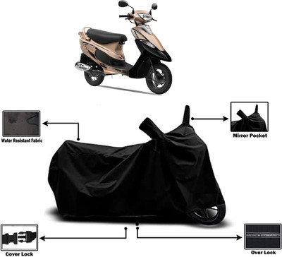 Amexride Two Wheeler Cover for TVS(Pep Plus BS6, Black)