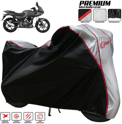 xodi Two Wheeler Cover for Bajaj(Pulsar 180F BS6, Silver, Black)
