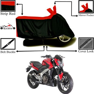 KEDIT Two Wheeler Cover for Bajaj(Pulsar 250, Red, Black)