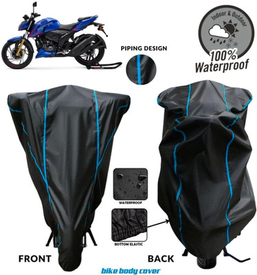 MADAFIYA Two Wheeler Cover for TVS(Apache RTR 200 Fi E100, Black, Blue)