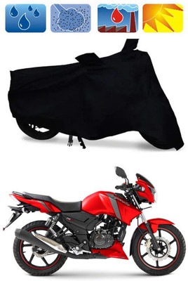 RTS COLLECTIONS Two Wheeler Cover for TVS(Apache 150, Black)