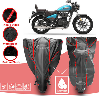 Defendo Waterproof Two Wheeler Cover for Royal Enfield(Meteor 350, Grey)
