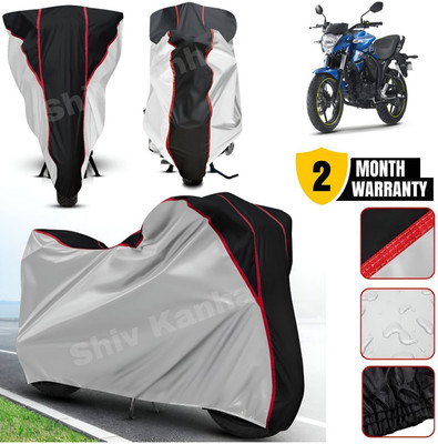 Shiv Kanha Waterproof Two Wheeler Cover for Suzuki(Gixxer, Silver, Black)