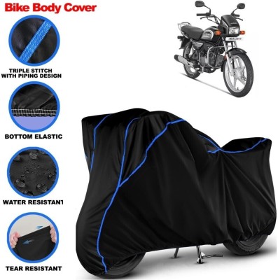 Grizzly Two Wheeler Cover for Hero(Splendor Plus, Black, Blue)