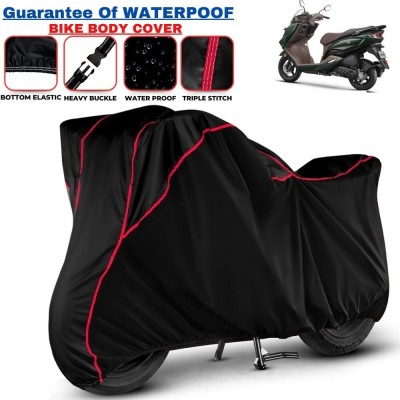 Telescope Waterproof Two Wheeler Cover for Suzuki(Burgman Street 125, Black, Red)