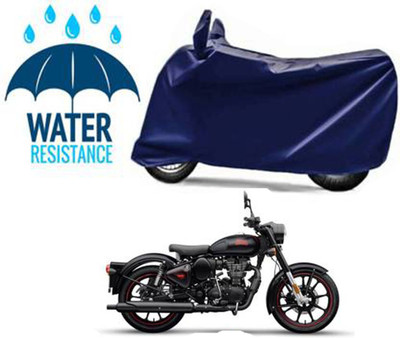 DeepShakshi AUTOMOTIVE Waterproof Two Wheeler Cover for Royal Enfield(Classic 350, Blue)