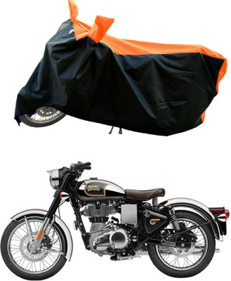 DeepShakshi AUTOMOTIVE Waterproof Two Wheeler Cover for Royal Enfield(Classic 500, Orange)