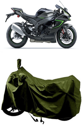 SUGASHRI Waterproof Two Wheeler Cover for Kawasaki(Ninja ZX 10R BS6, Green)