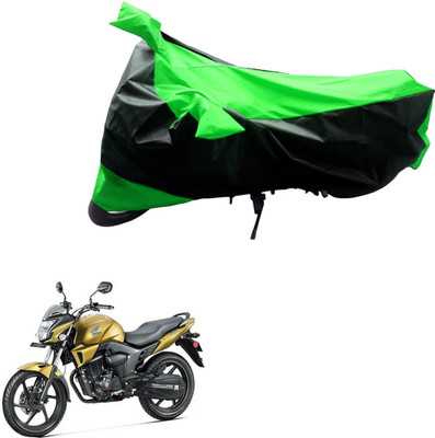 Mdstar Waterproof Two Wheeler Cover for Honda(CB Trigger, Black, Green)