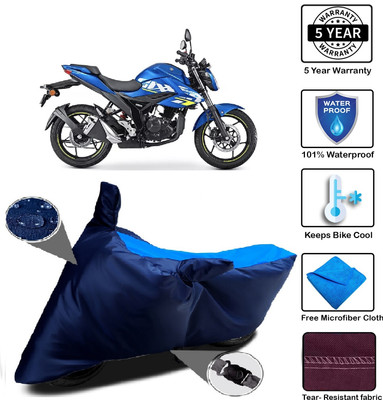 MISSION COLLECTION Waterproof Two Wheeler Cover for Suzuki(Gixxer, Blue)