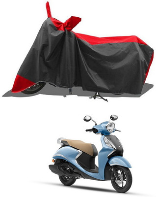 PAGORA Waterproof Two Wheeler Cover for Yamaha(Fascino 125 FI, Red, Black)