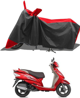 KEDIT Two Wheeler Cover for TVS(Wego, Red)