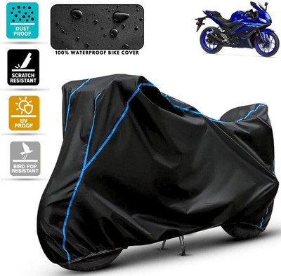 Amikan Waterproof Two Wheeler Cover for Yamaha(YZF R3, Black, Blue)