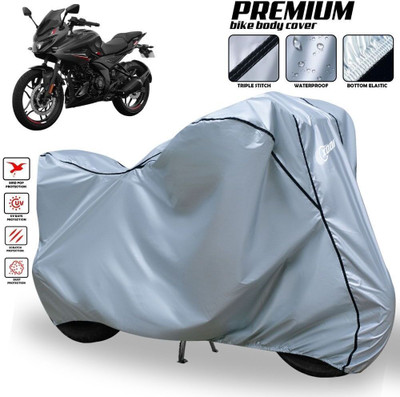 xodi Waterproof Two Wheeler Cover for Bajaj(Pulsar 250, Silver, Black)