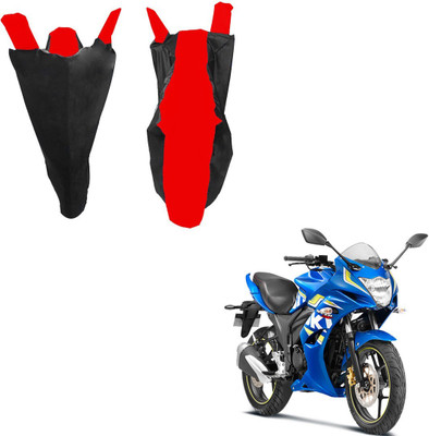 RiderShine Waterproof Two Wheeler Cover for Suzuki(Gixxer SF, Black, Red)