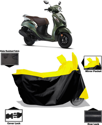 Amexride Two Wheeler Cover for Yamaha(Fascino, Yellow)