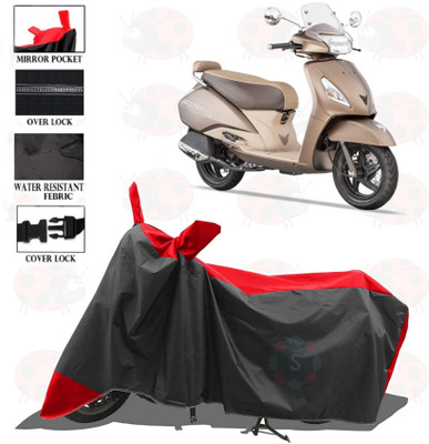 sowelar Waterproof Two Wheeler Cover for TVS(Jupiter 125, Red, Black)