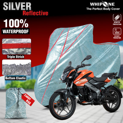 Whipone Waterproof Two Wheeler Cover for Bajaj(Pulsar NS125, Silver)