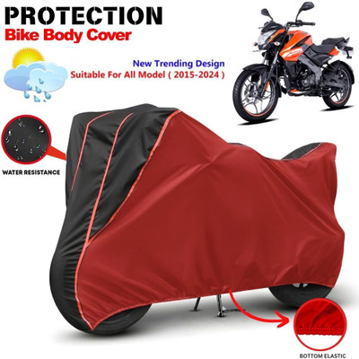 CABRY Waterproof Two Wheeler Cover for Bajaj(Pulsar NS125, Red, Black)