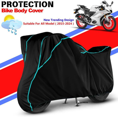AutoGalaxy Waterproof Two Wheeler Cover for Yamaha(R15S, Black, Blue)