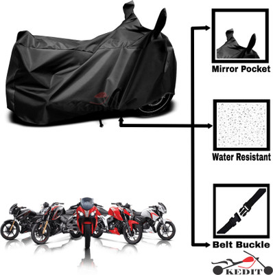 KEDIT Two Wheeler Cover for TVS(Apache, Black)