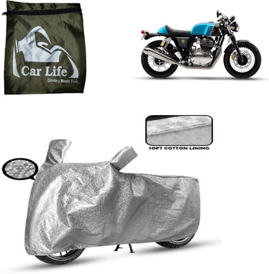 Car Life Two Wheeler Cover for Royal Enfield(Continental GT, Silver)