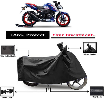 KEDIT Two Wheeler Cover for TVS(Apache RTR 165 RP, Black)