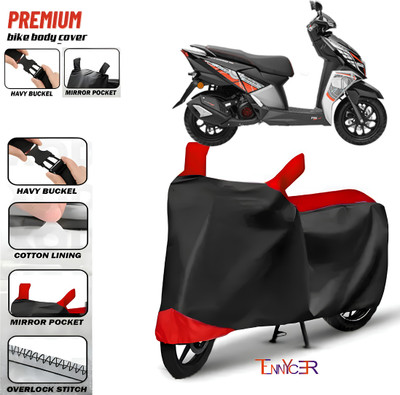 TENNYCER Waterproof Two Wheeler Cover for TVS(Ntorq 125, Red, Black)