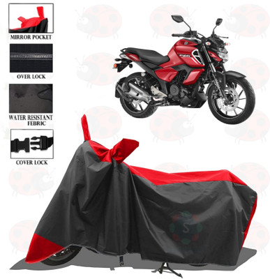 sowelar Waterproof Two Wheeler Cover for Yamaha(FZ S FI New BS6, Red, Black)