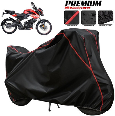 xodi Waterproof Two Wheeler Cover for Bajaj(Pulsar 200NS FI BS6, Black, Red)