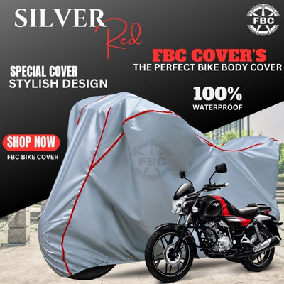 FBC Waterproof Two Wheeler Cover for Bajaj(V15, Silver, Red)