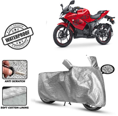 Autoinnovation Waterproof Two Wheeler Cover for Suzuki(Gixxer SF, Silver)