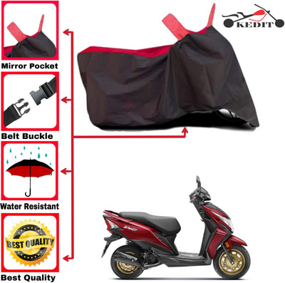 KEDIT Two Wheeler Cover for Honda(Dio, Red, Black)