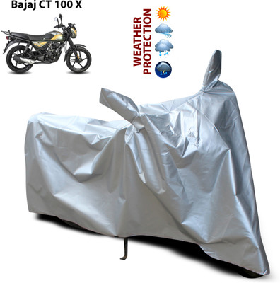 PAGORA Waterproof Two Wheeler Cover for Bajaj(CT100, Silver)