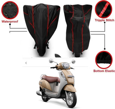 pocket bazar Waterproof Two Wheeler Cover for Suzuki(Access 125, Black)