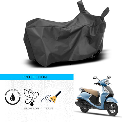ANTHUB Waterproof Two Wheeler Cover for Yamaha(Fascino 125, Black)