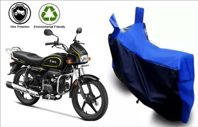 MMSSTAR Waterproof Two Wheeler Cover for Hero(Splendor Plus, Black, Blue)