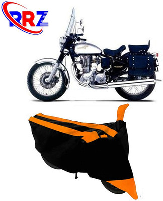 RRZ Waterproof Two Wheeler Cover for Royal Enfield(Machismo 350, Black, Orange)