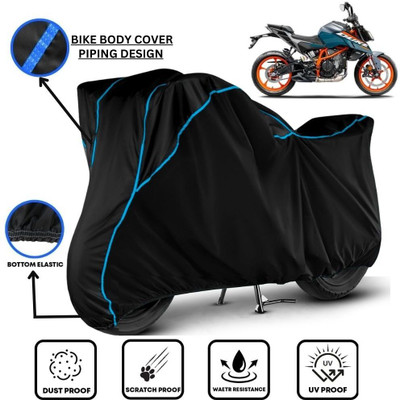 LE PRA Waterproof Two Wheeler Cover for KTM(390 Duke, Black, Blue)