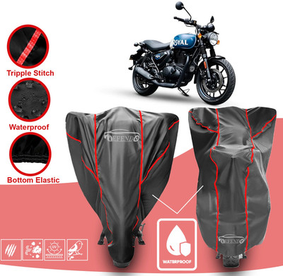 Defendo Waterproof Two Wheeler Cover for Royal Enfield(Hunter 350, Grey)